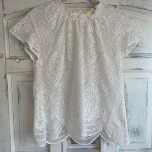 White Eyelet Lace Top